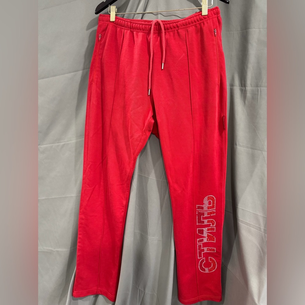 Heron Preston Strass Bordeaux Trackpants size Medium